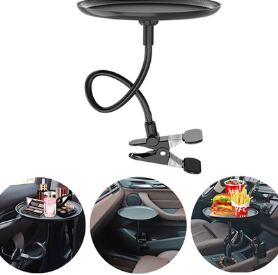 Smart Shopping Spot Multipurpose Car Dining Tray, Round Beverage & Phone Holder For Road Trips Multipurpose Car Dining Tray, Round Beverage & Phone Holder For Road Trips