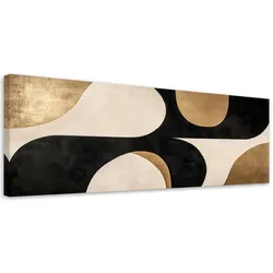 LEINWANDBILD Bögen Abstrakt Aquarell Beige 150x50cm