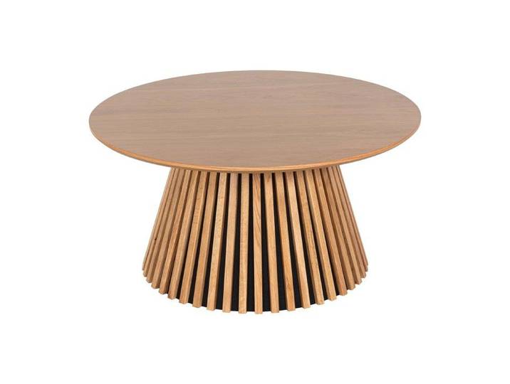 Table basse placage chêne - D.90 cm - Naturel clair - CARMIZA