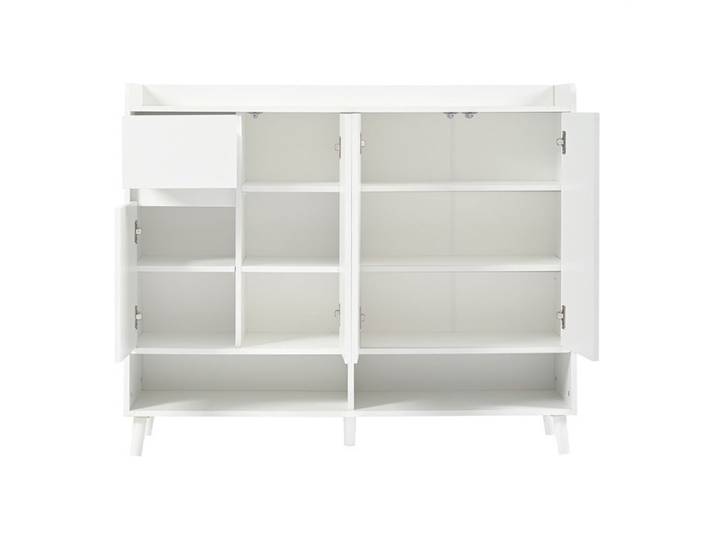 Buffet haut blanc 120 x 35 x 99 cm 4 portes 1 tiroir et étagère réglable