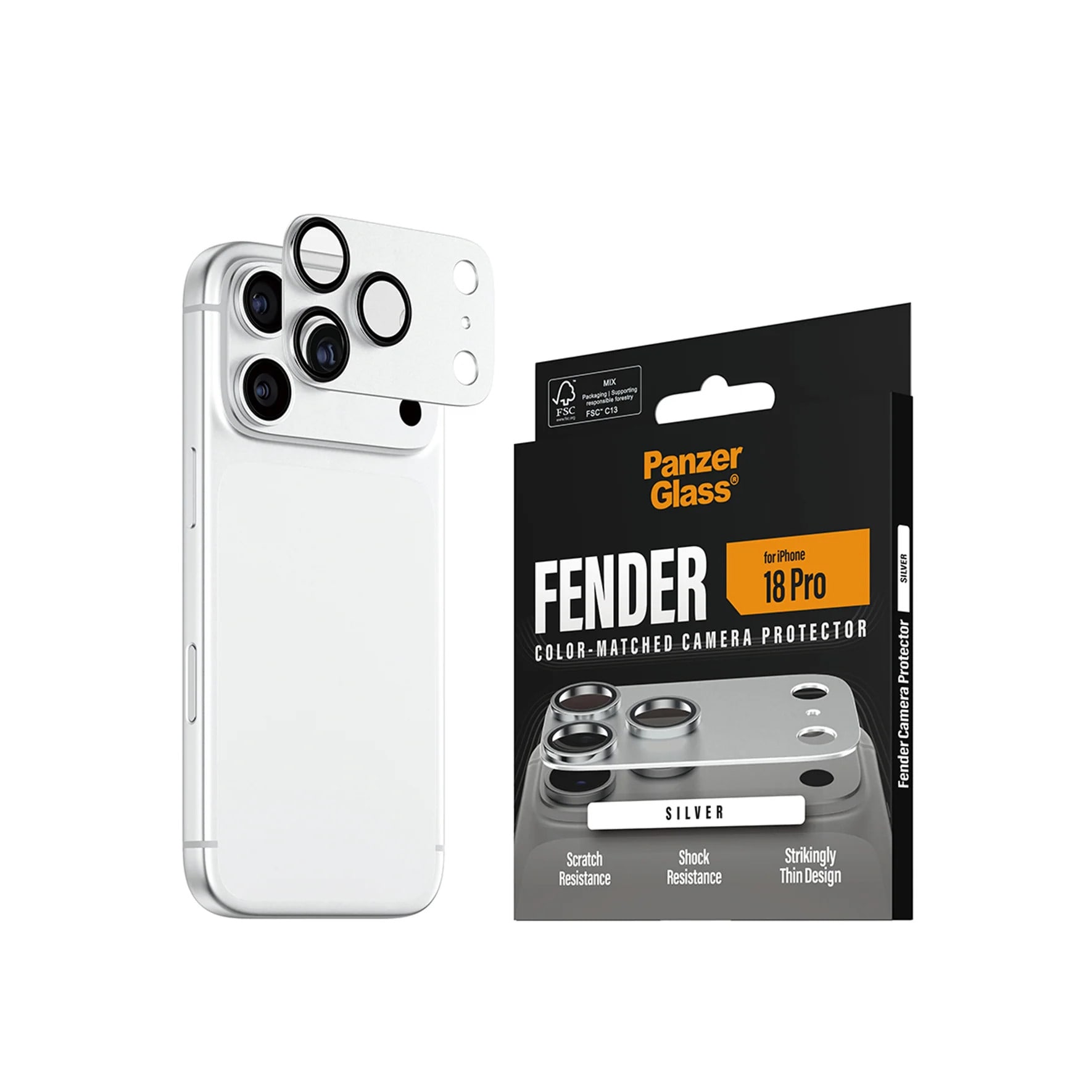 PanzerGlass Fender Kameraschutz Silber iPhone 18 Pro PG08180