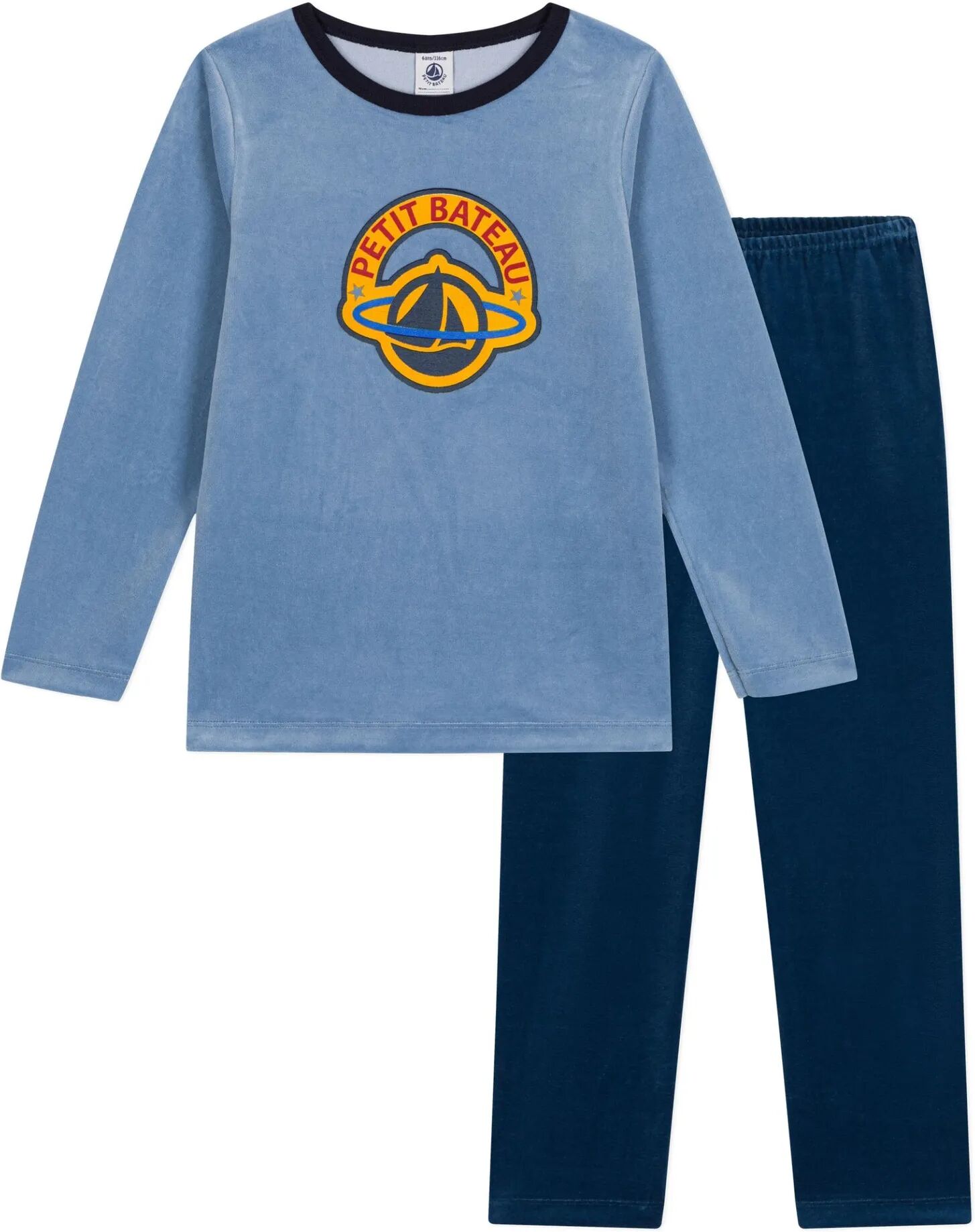 Petit Bateau Ensemble Pyjama Velours Bleu 2 ans