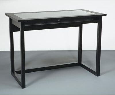 Office Star Products Meridian Tempered Glass Top Computer Desk