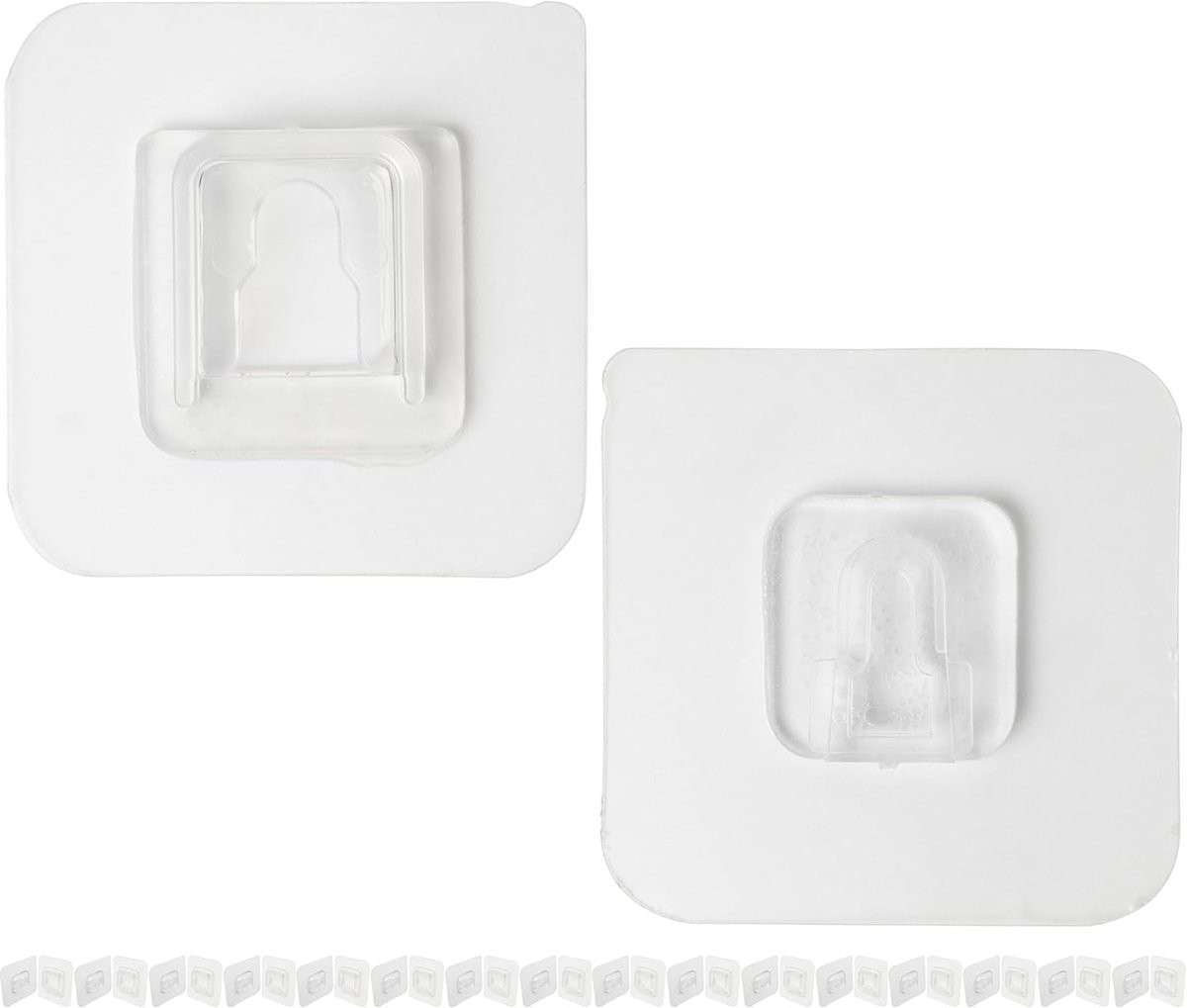 16 paar Transparante Zelfklevende Wandhaakjes met 60x60 mm Oppervlak voor Badkamer en Keuken