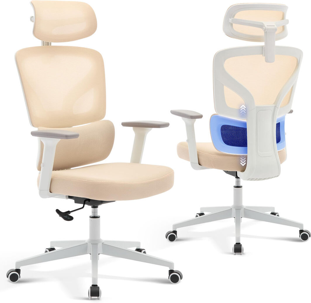 Metro Lane Office Chair Beige/White 69.5cm W X 69.5cm D