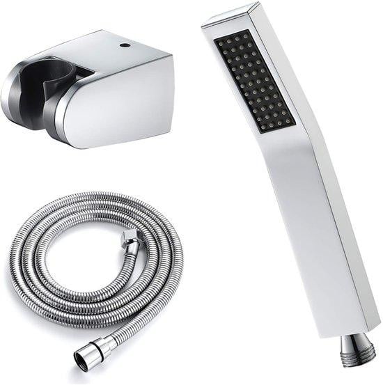 Ibenzoa Handdouche-set van massief messing met waterbesparende douchekop en wandhouder