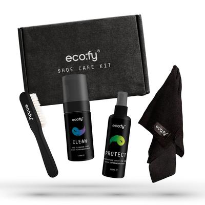 eco:fy Schuh-Pflegeset - 125ml + 125ml - Reinigungsset mit Imprägniermittel