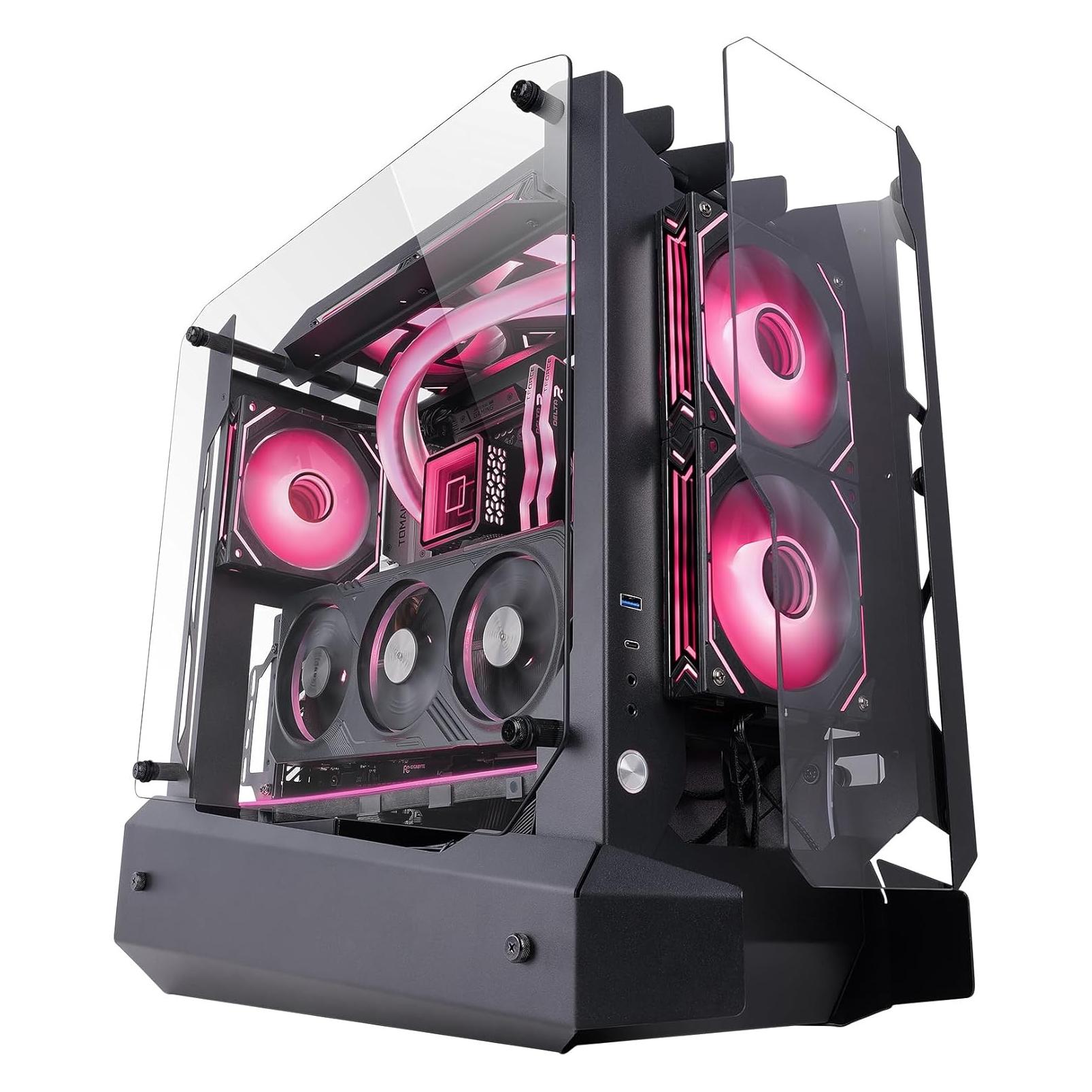 Mars Gaming Boitier Moyen Tour Atx Mc-Edge RGB Avec Panneaux Vitrés (Noir) (ATX, mATX, Mini-ITX) (MCEDGE)