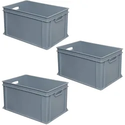 BRB 3 Eurobehälter, 63 Liter, LxBxH 600 x 400 x 320 mm, grau, Industriequalität