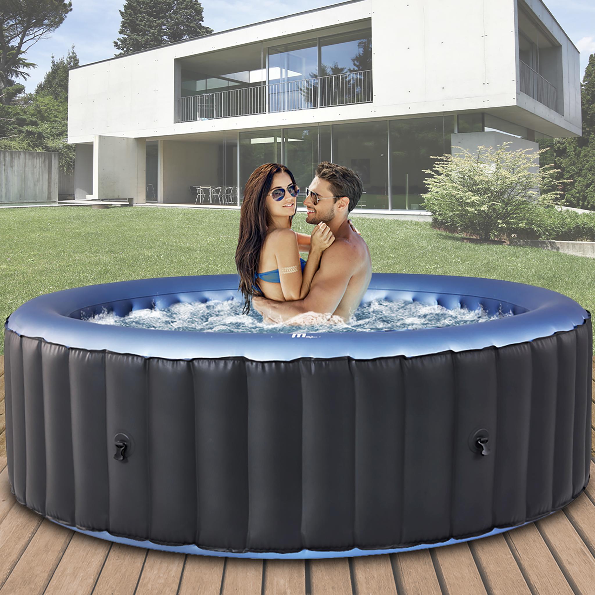 MSpa Whirlpool Comfort Bergen | 6 Personen Pool - In- & Outdoor Spa - 138 Massagedüsen - Fernbedienung - Aufblasfunktion per Tastendruck - 204x204 cm
