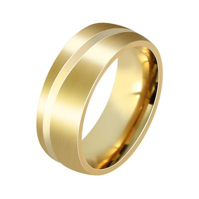 Partnerring AKZENT "Peyton, goldfarbig, langlebig" Gr. 58, gold (goldfarbig), Fingerringe, Herren, 58, Edelstahl
