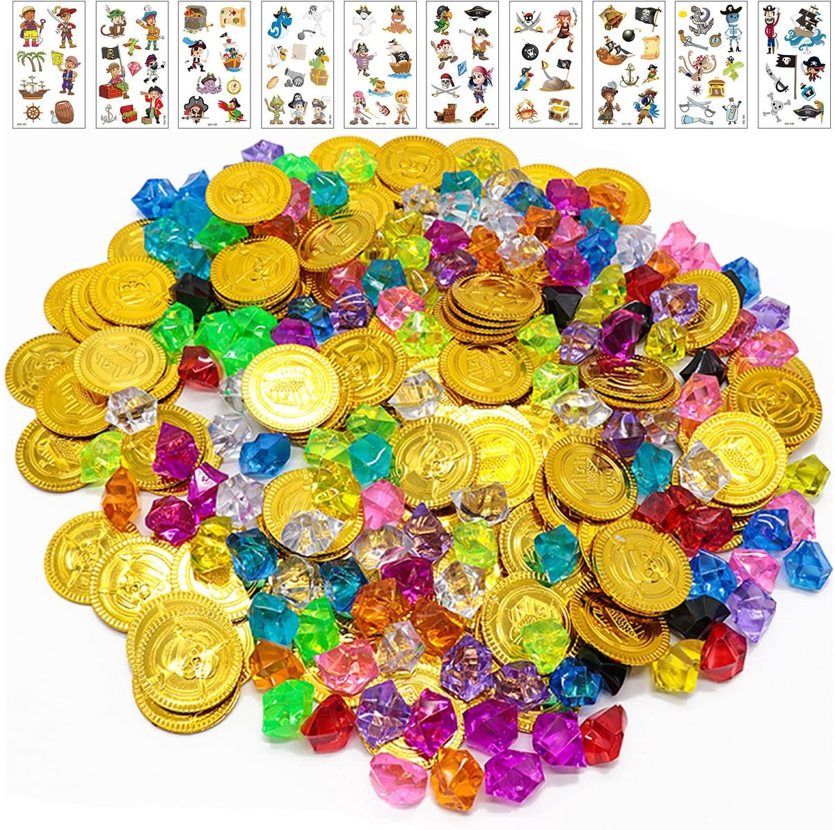 Dailygoody Piraten edelstenenset voor een piratenfeest
