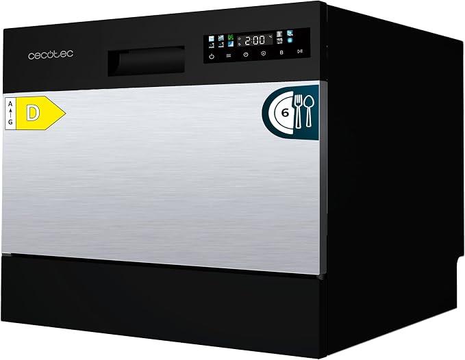 Kompakt-Geschirrspüler freistehend 6 Gedecke Bolero Aguazero 2300 Inox. 6 Gedecke, 8 Programme, Klasse D, Farb-Touchpanel, Startverzögerung, Vorwaschfunktion, Dry+, Germ Shield