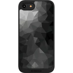 Nivocase Handyhülle für Apple iPhone 8 Hülle NIVOpure Case Schwarz Mosaik Muster Tarnmuster (Apple iPhone 8), Smartphone Hülle, Schwarz