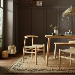 Jute-Teppich floral Braun-Schwarz 160 x 230 cm - NEATH   Kadima Design