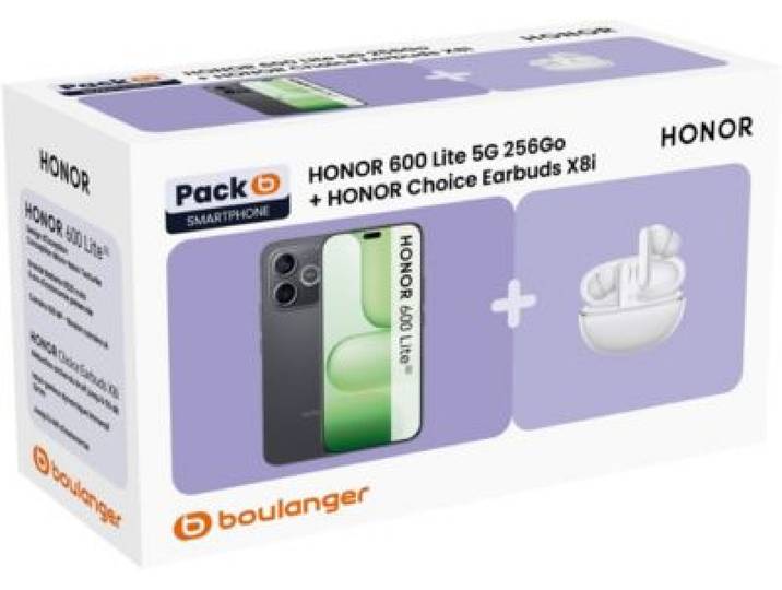Honor - Smartphone Pack 600 Lite 5g 256go Noir + Choice Earbuds X8i