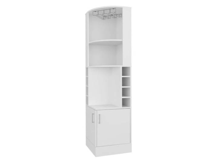 XPJYUA Eck Barschrank Weißer Eck-Barschrank for Zuhause oder Büro Mit Weinaufbewahrung und Glasregal