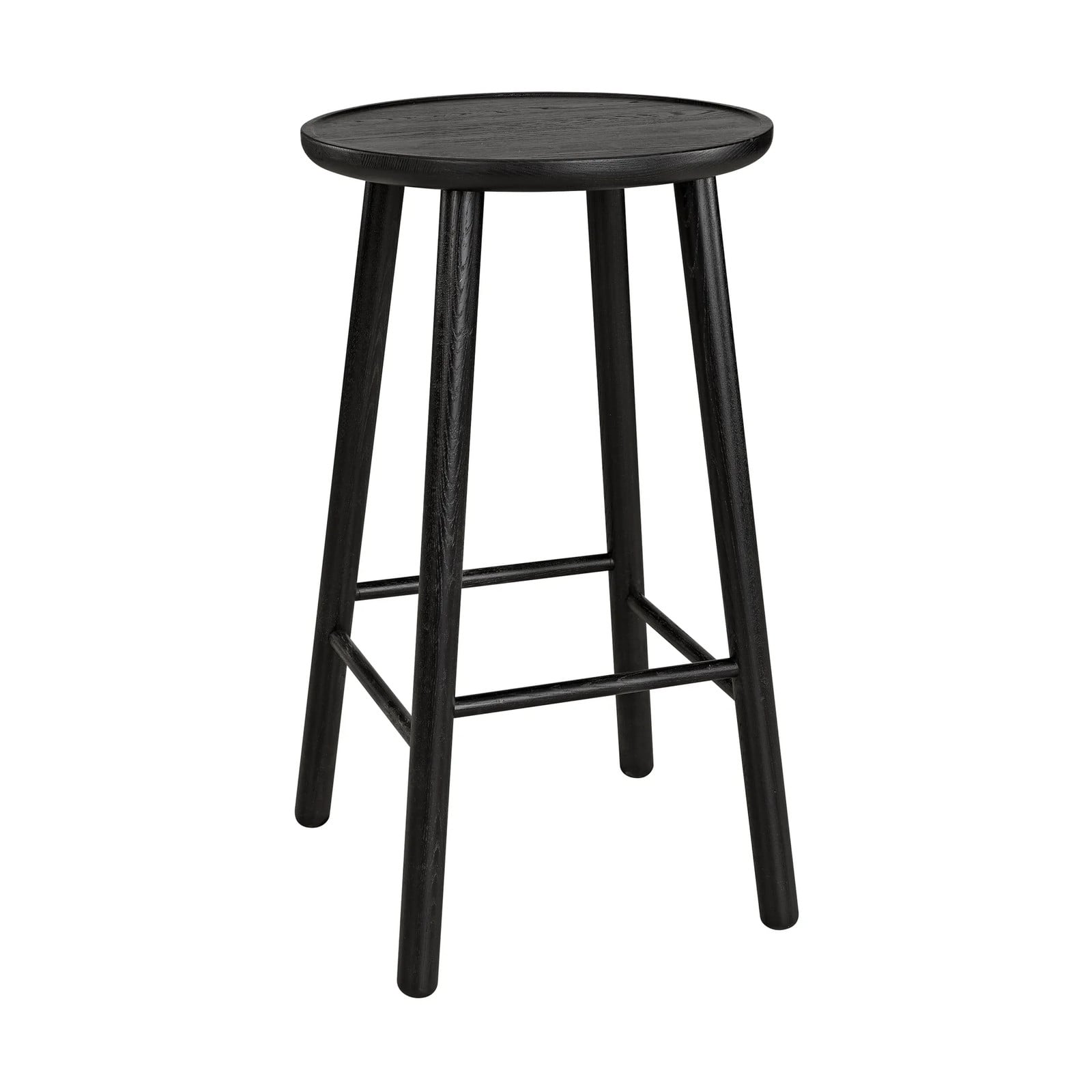 Hans K ZigZag barkruk met zwarte beits, hoogte 78 cm