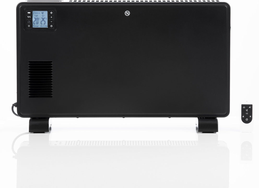 Daewoo Convector Radiator 2300W Electric Space Heater LCD Display & Remote Black, Turbo 45cm H X 71cm W X 15cm D