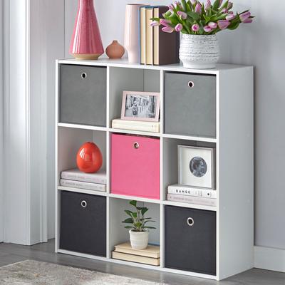 Simple Living 'Jolie' White Bookcase with Five Fabric Bins