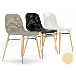 infiniti »NEXT« 4 Legs Designer-Stuhl FGVPN Buche natur / S101 Weiss