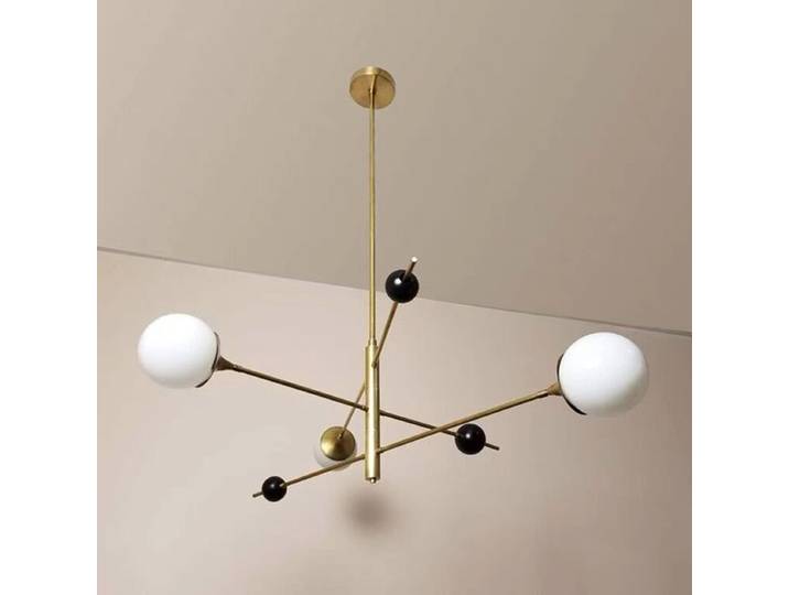 Lustre européen Sputnik post moderne, ludéviation LED, globe en verre de style minimalisme en métal, tuyau rotatif, lustre orbital à 3 niveaux