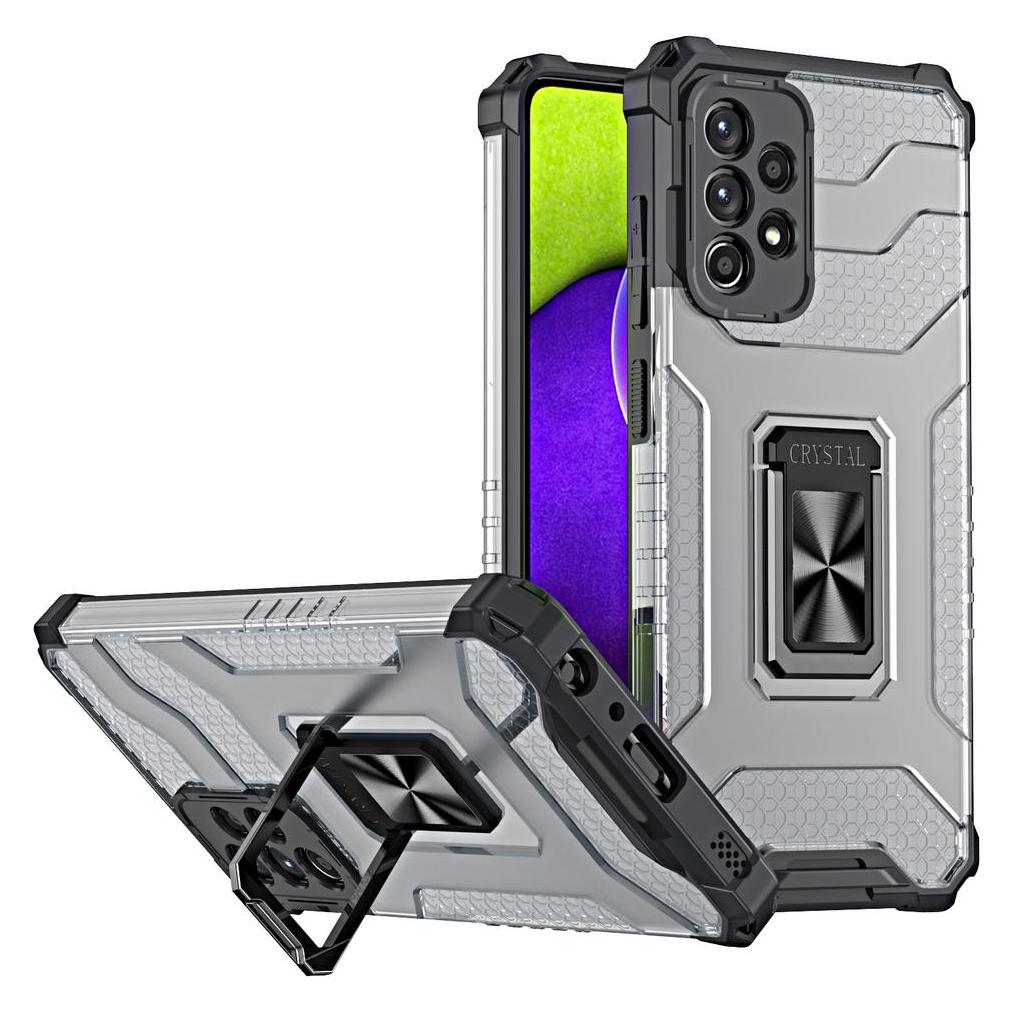 Hurtel Crystal Ring Case robuste Kickstand TPU/PC Panzer Handyhülle Hard Case für Samsung Galaxy A72 4G sch (Samsung Galaxy A72) (1404978613)