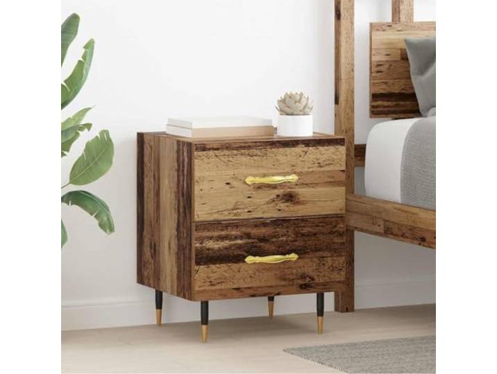 KFPOERTFGD Nachtschrank 2 STK. Braun Holzwerkstoff Nachttisch Schubladen Robustes Gestell, Modernes Design, Einfache Montage