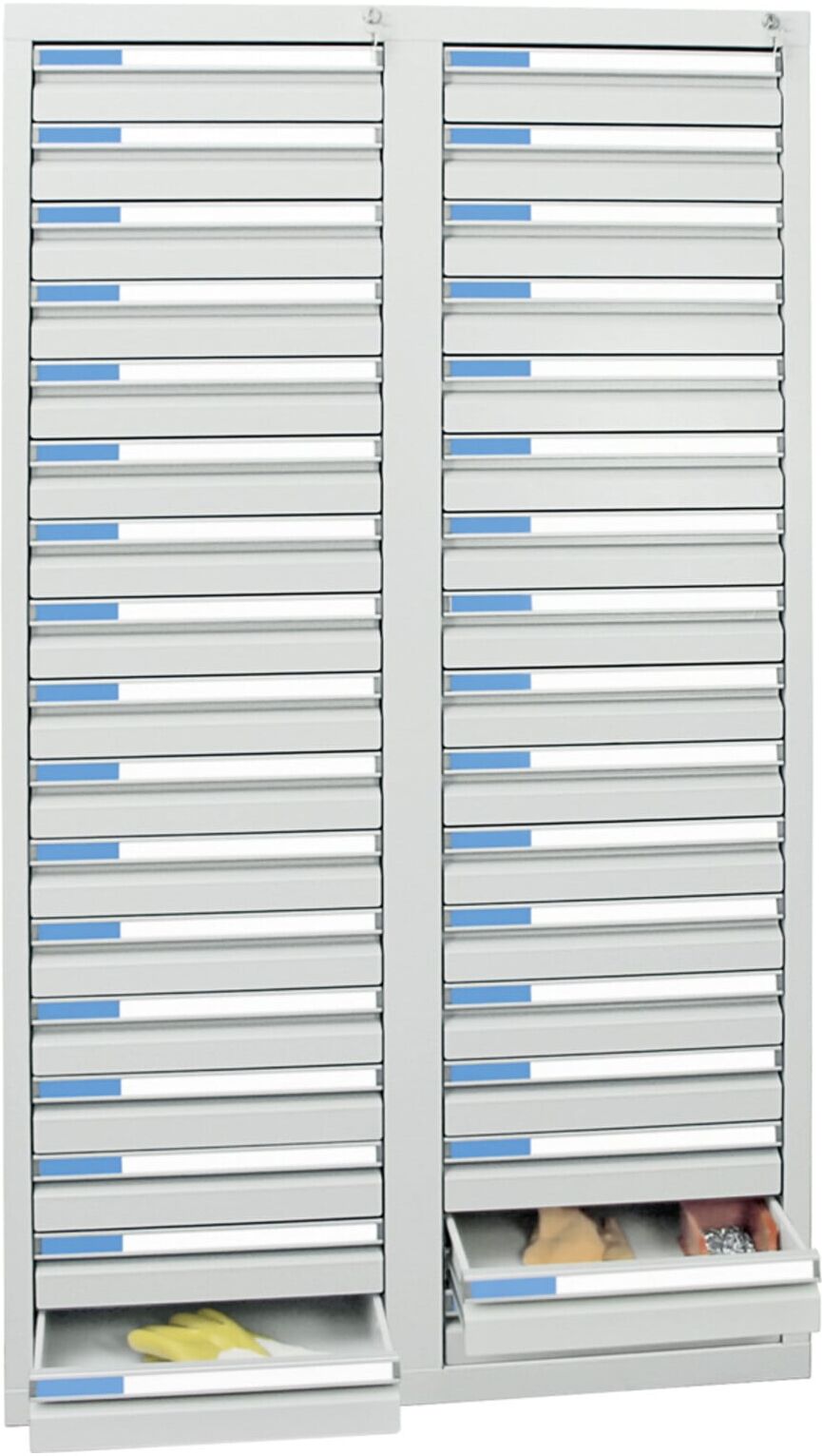 Stumpf Schubladenschrank Serie ESTA, 34 Schubladen lichtgrau (34x100mm) ; Stumpf Metall (7604107)