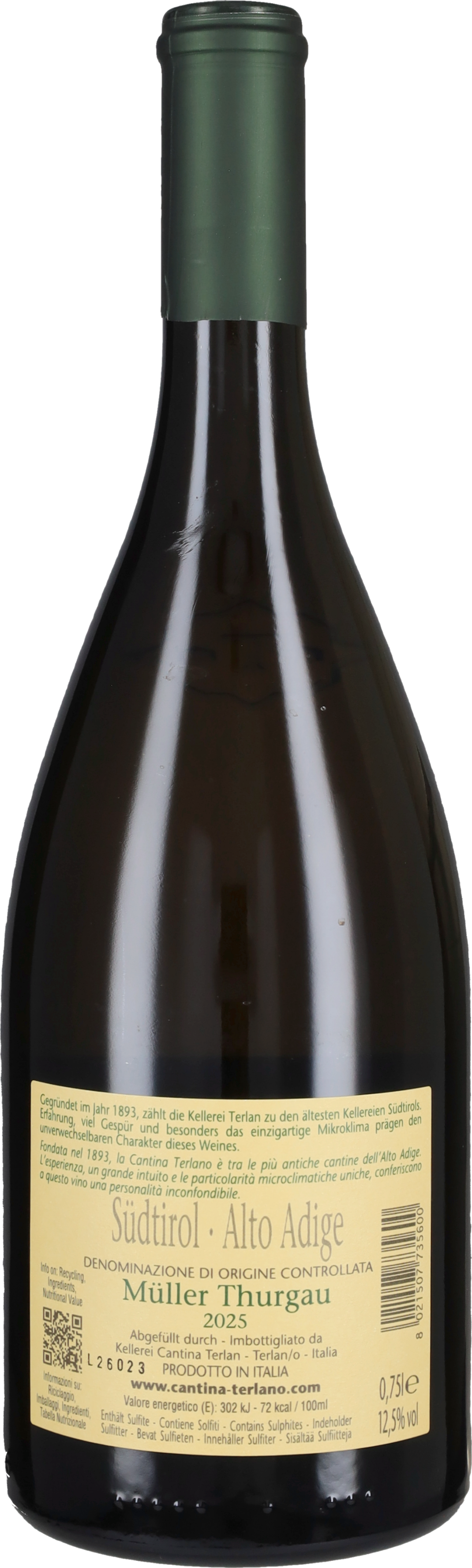 Muller Thurgau Cantina Terlano 2025