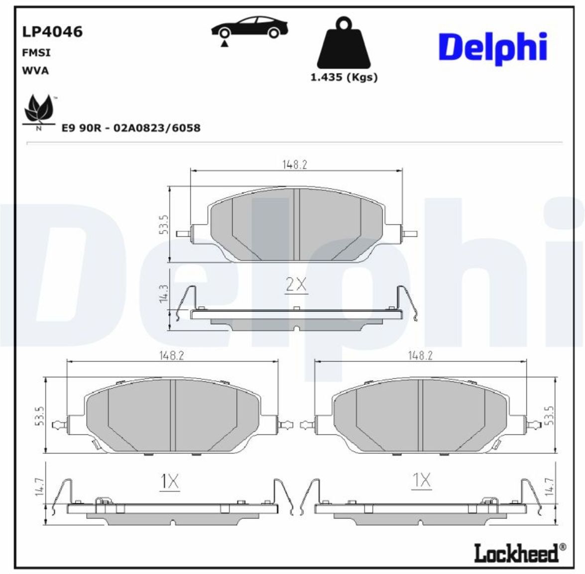 Bremsbelagsatz DELPHI LP4046