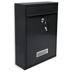 Relaxdays Briefkasten Design 35 cm Farbauswahl Schwarz,Silber