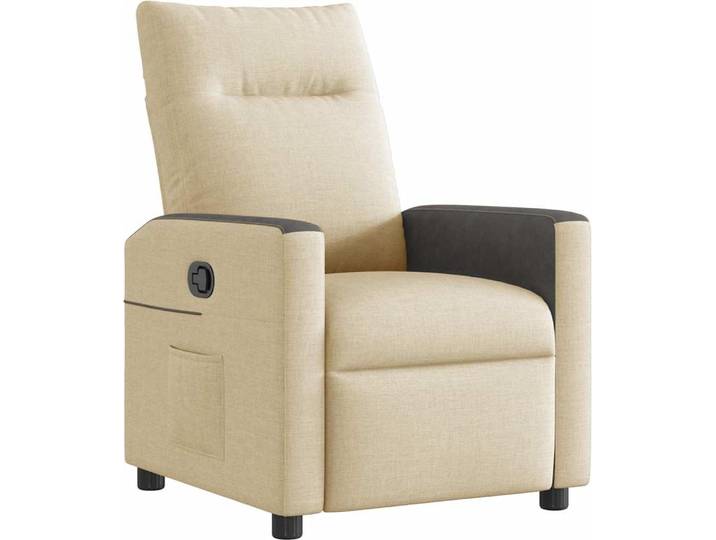 vidaXL Fauteuil relax Tissu Crème