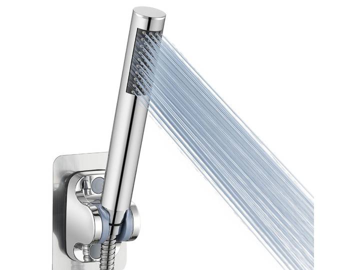 Handbrause Komplett aus Metall Chrom Hochdruck Rund Hoher Durchfluss