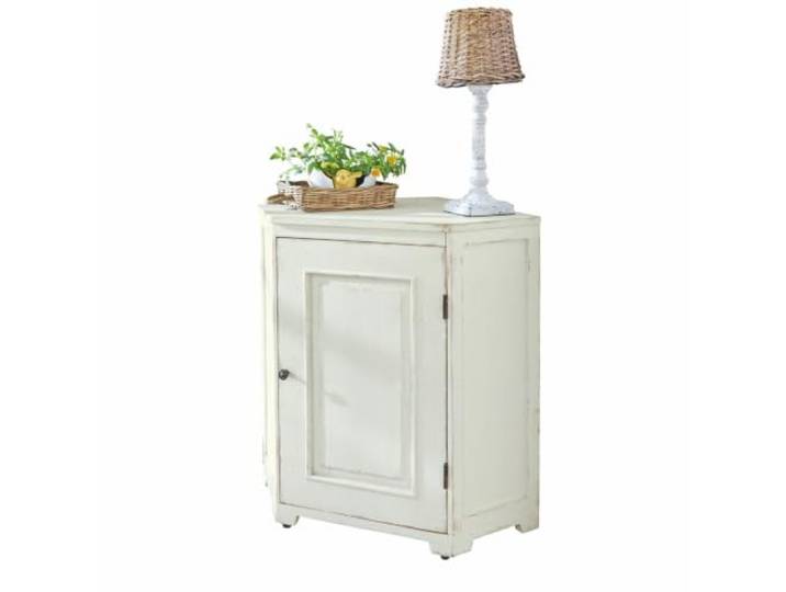 LOBERON Eckkommode Yurielka , antikweiß Eckschrank, Praktischer Stauraum, Reizender Vintage-Look, Authentisches Antik-Finish