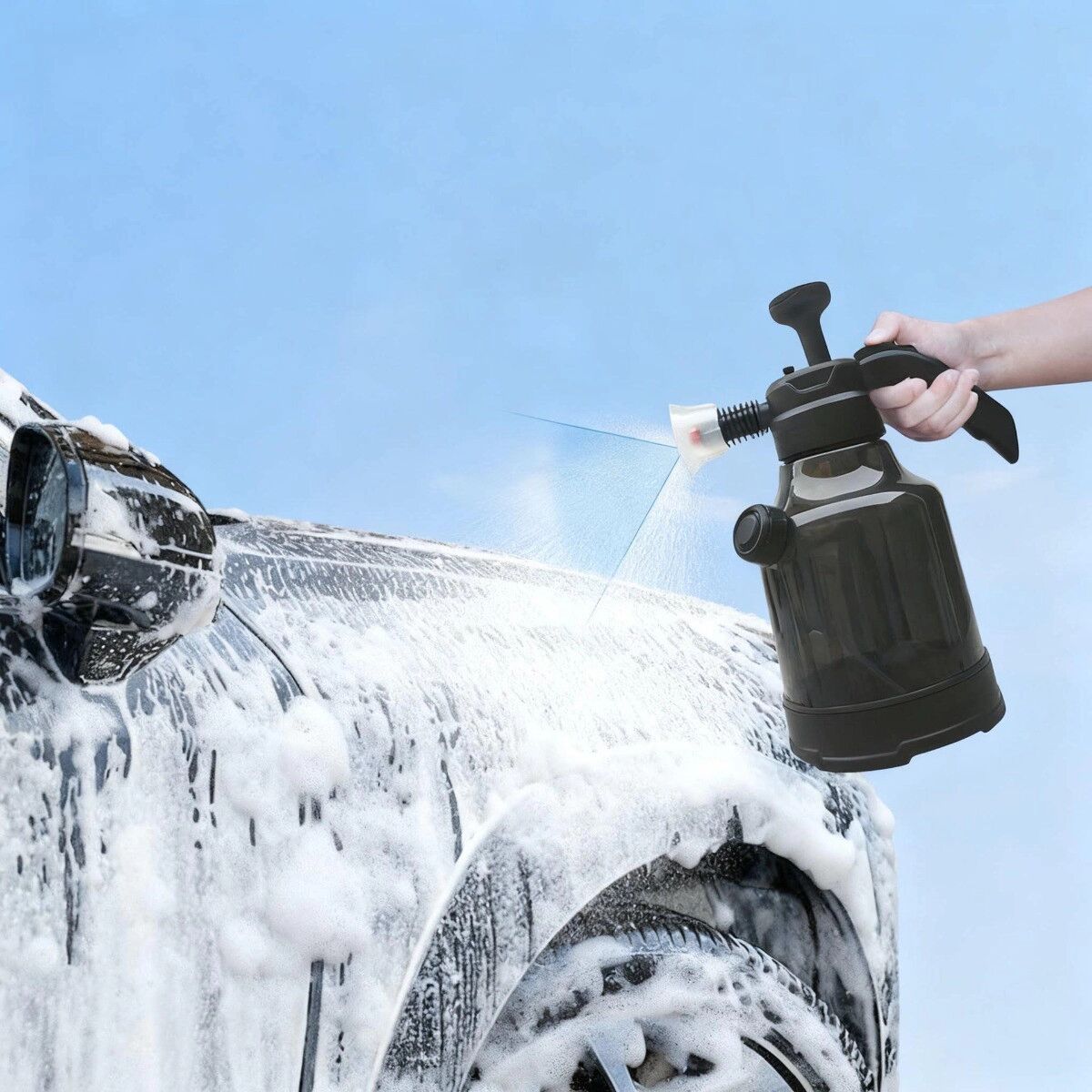 INF Flacon pulvérisateur à mousse haute pression 2,5 l avec buse réglable, modes brume et jet d'eau