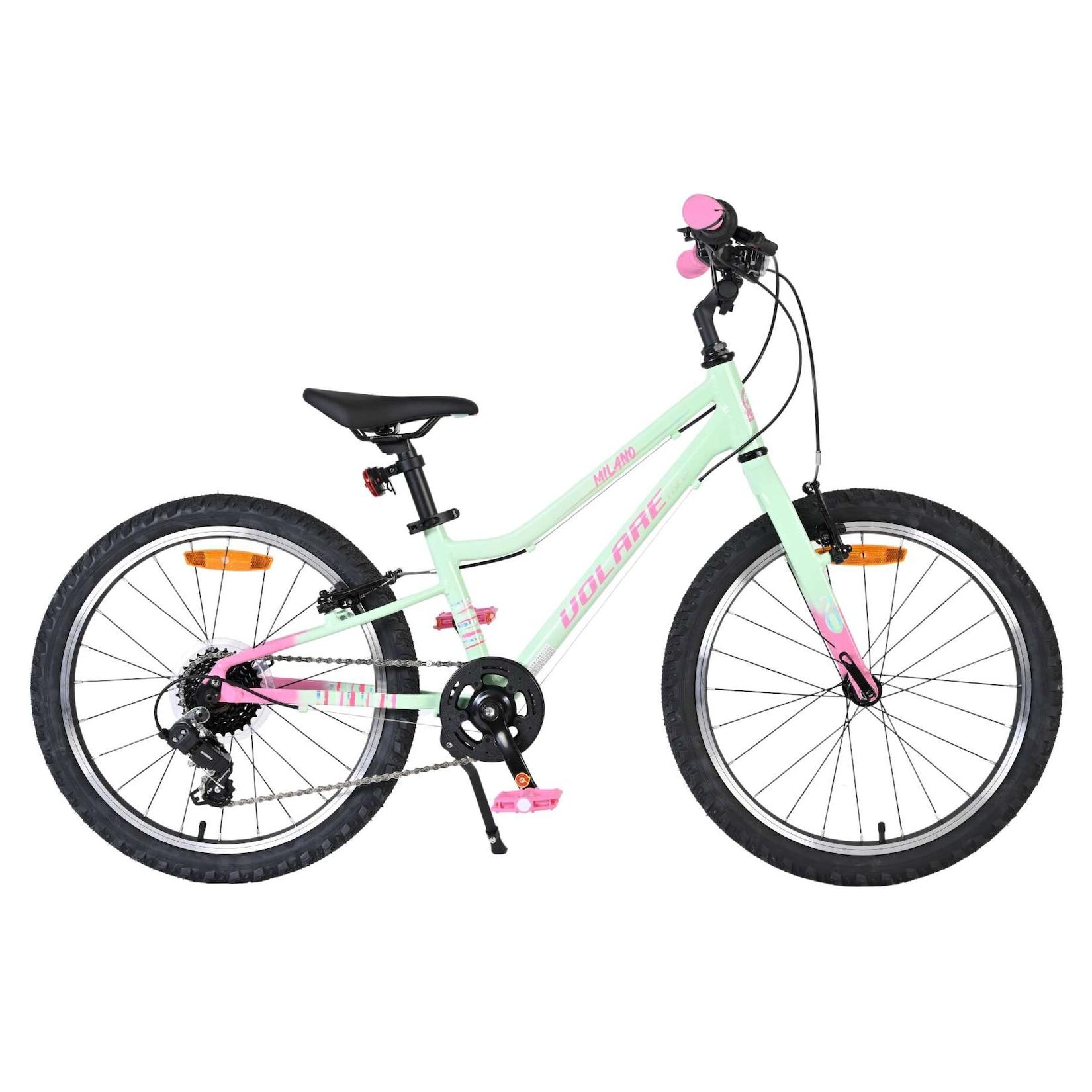 Volare Kinderfahrrad Milano für Mädchen 20 Zoll Kinderrad in Mintgrün, 6 Gänge