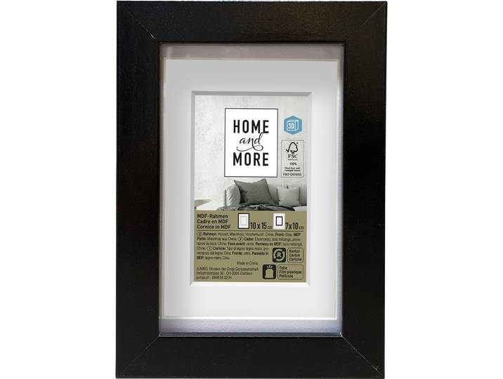 Home and More Bilderrahmen PPT 3D 10 x 15 cm Schwarz MDF