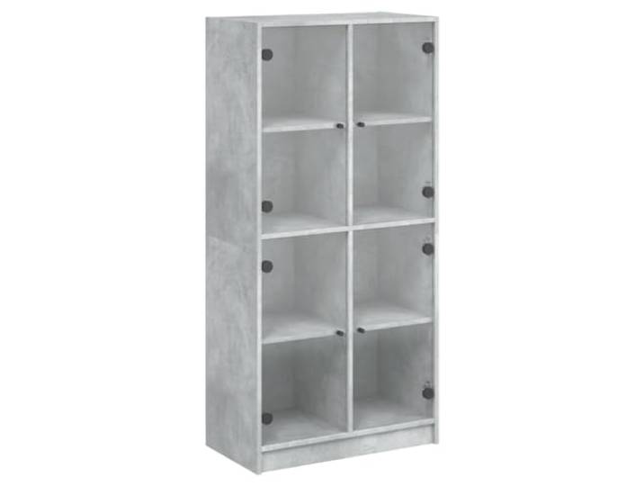 HKTMGDNG Highboard mit Türen Betongrau 68x37x142 cm Schrank Ideal für Wohnzimmer oder Flur: 8 geräumige Fächer bieten staubfreien Stauraum für Bücher, Unterlagen und Dekoration.