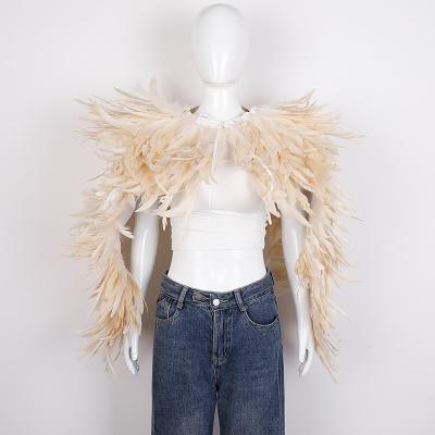 LightInthebox Carnival 2026Rio Carnival Samba Accessories Women's Long Red Feather Cape Shawl with Ribbon Tie Brazil Festival Performance Costume