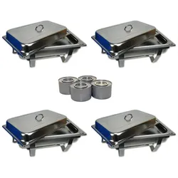 Airbrush-City 4er Set Edelstahl Speisenwärmer Warmhaltebehälter Chafing Dish