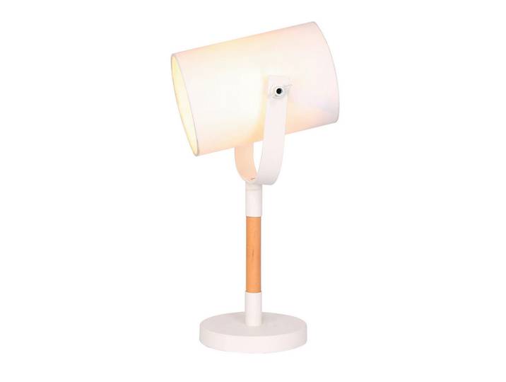 P & B Tischleuchte, Weiß, Kautschukholz, rund, 16x46x21 cm, Kippschalter, schwenkbar, Lampen & Leuchten, Innenbeleuchtung, Tischlampen, Tischlampen