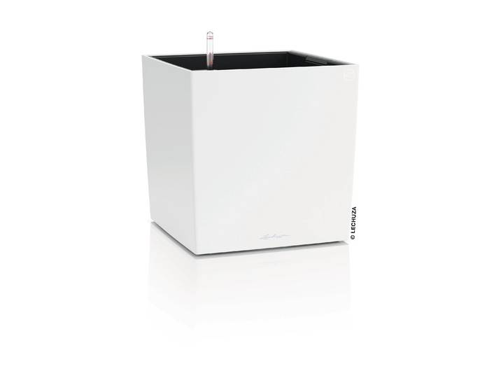 Bewässerungssystem Lechuza CUBE Color 40 , weiss (weiß), Kunststoff, Bewässerungs-Sets, Bewässerungssystem, Pflanzgefäss mit integriertem Bewässerungssystem