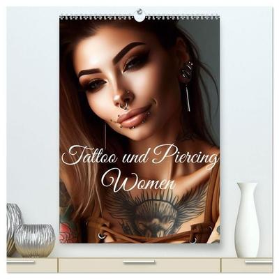 Tattoo und Piercing Women (hochwertiger Premium Wandkalender 2027 DIN A2 hoch), Kunstdruck in Hochglanz