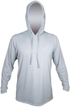 Anetik MVLPRH8 Men's Low Pro Tech Hooded Long Sleeve T-Shirt in Alloy Heathered size Small   Polyester/Spandex Blend