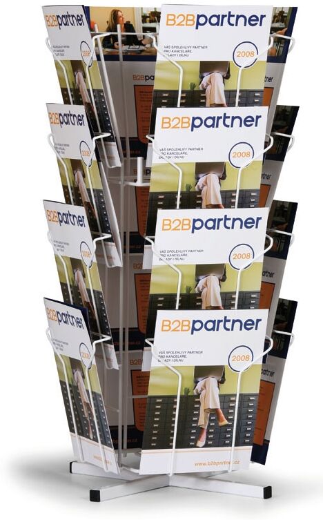 B2B Partner Drehbarer Prospektständer, 16x A4