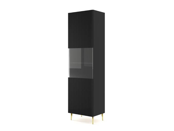 Vitrine coloris noir et doré 60 x 42 x 215 cm