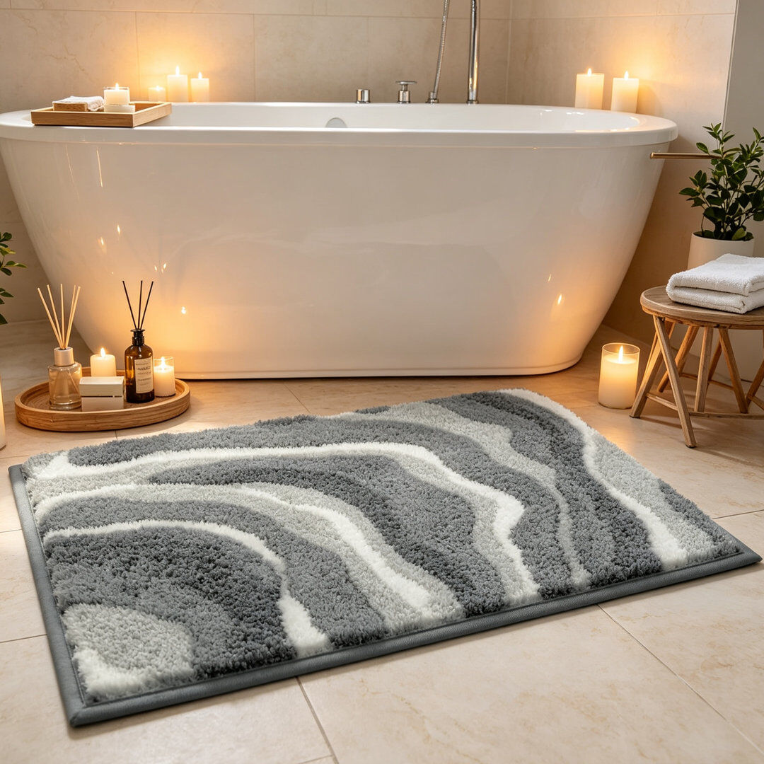 Rebrilliant Microfiber / Microsuede Bath Mat Gray 45cm W