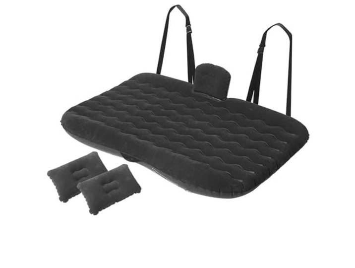 DHBVGAUE Auto Matratze Kofferraum Matratze Auto-Luft-aufblasbares Reisematratzenbett Universell für Rücksitzkissen, Outdoor-Campingmatte(Black)