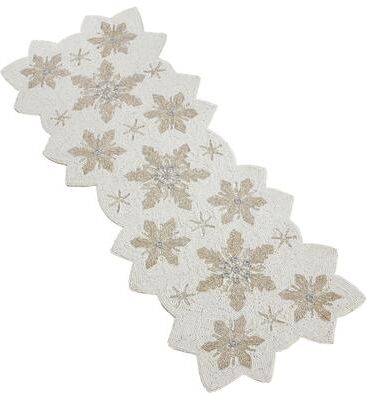 Saro Lifestyle Beaded Table Runner With Snowflake Design